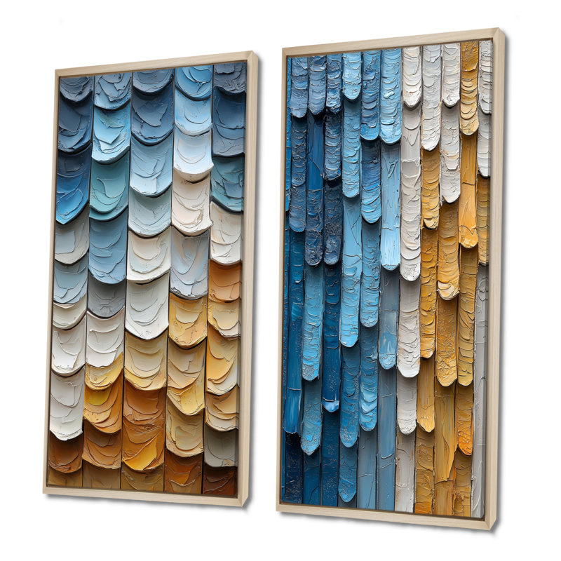 Ensemble de 2 pièces de tuiles abstraites vertes de style Serenade sri-lankaise I - Boho Tiles, H 40 po x l 40 po