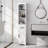 Tall Bathroom Storage Cabinet, Farmhouse Narrow Bathroom Storage Cabinet With Recessed Drawer And Barn Door, Linen Cabinet-2110317485