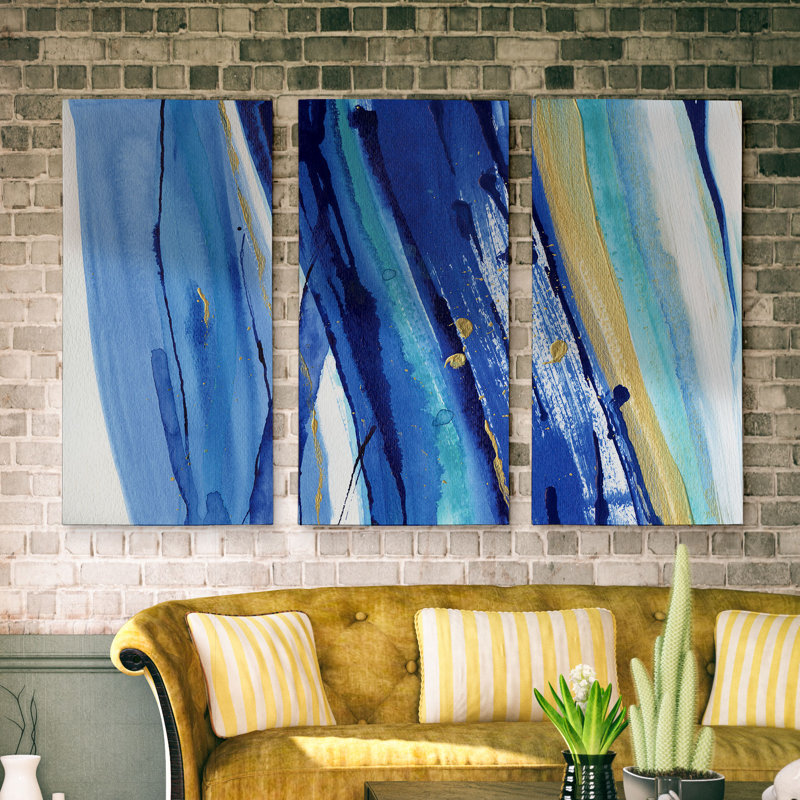 A Premium Waterfall II-image à pièces multiples sur toile, H 24 po x l 48 po x P 1,5 po