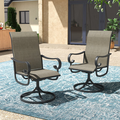 Chaises de patio pivotantes en textilène