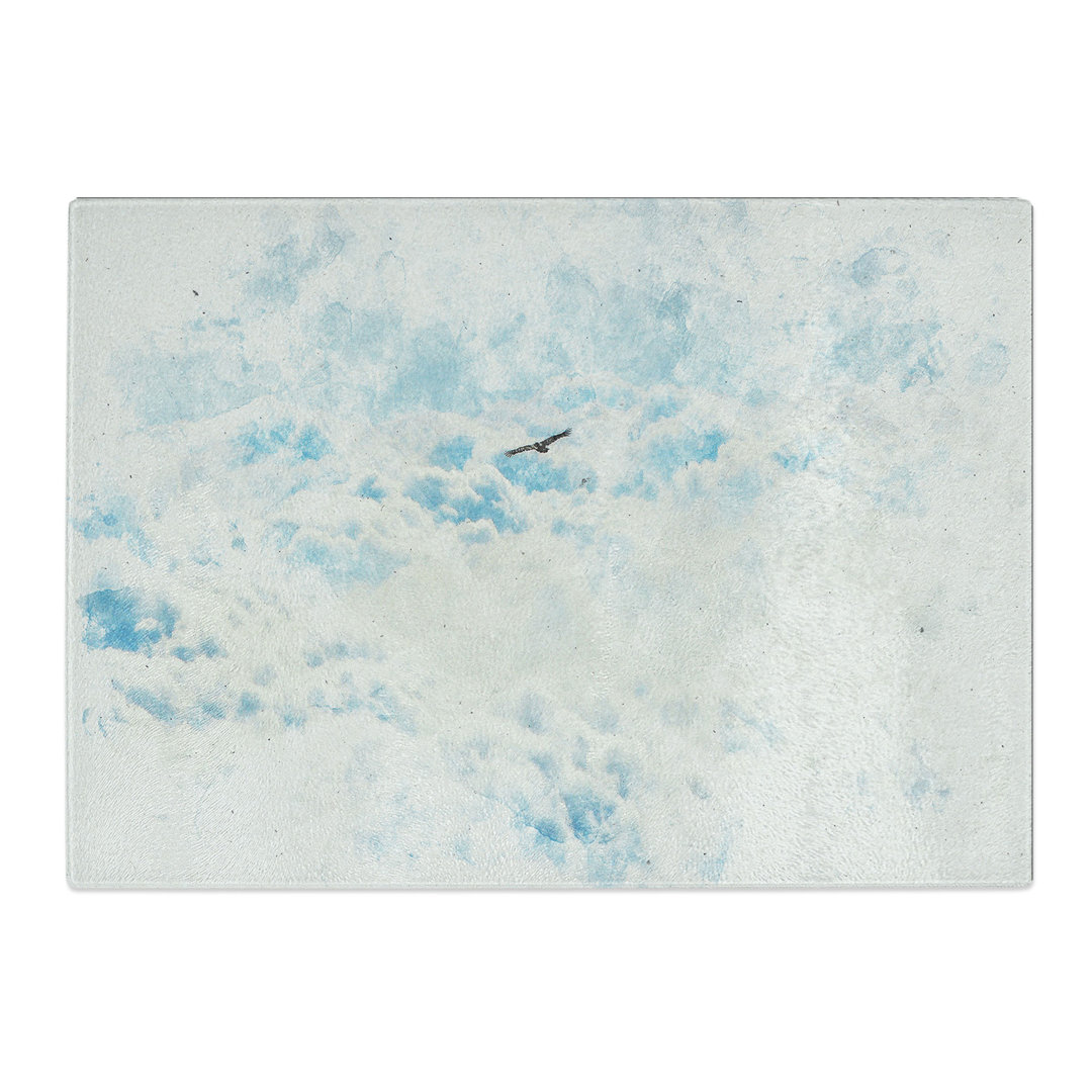Tempered Glass Bird Through the Clouds Chopping Board
