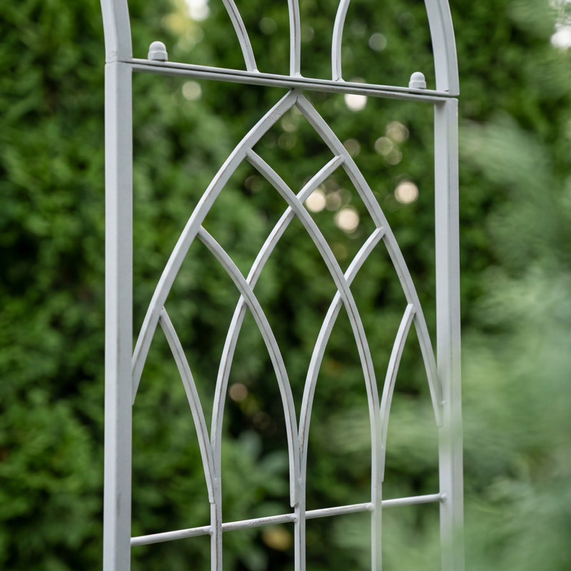 Baylee 103cm W x 36cm D Iron Arbour, Grey