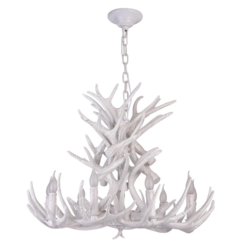 Darin 9-Light Unique / Statement Wagon Wheel Chandelier