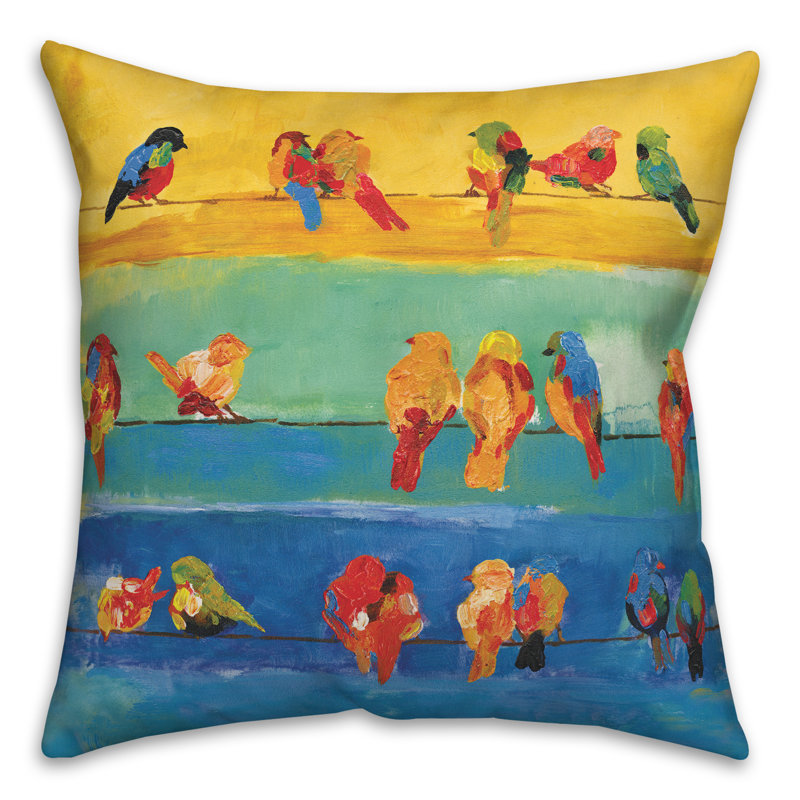 Housse de coussin d'extérieur carré et insert, Jaune