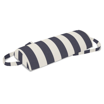 Coussin décontracté pour chaise longue d'extérieur à coussin, rayé Sunbrella résistant à la décoloration pour chaises longues et fauteuils inclinables de piscine, l 19 po x L 8,5 po, épaisseur de 3,25 po, housse amovible, bleu marine Maxim