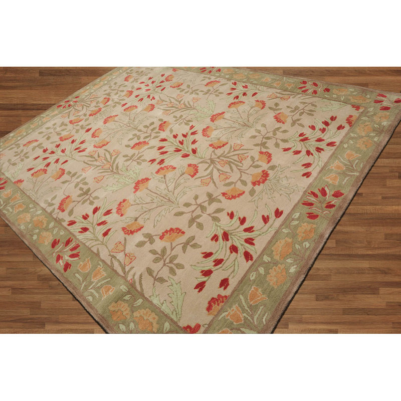 Rectangle Geometric Power Loomed Wool Area Rug, Rectangle 3' x 5'