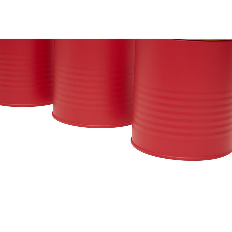 Alton Metal Jar - Set of 3, Red