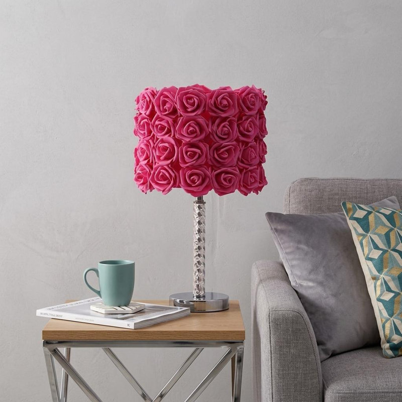 Lampe de table en acrylique / métal 18,25 "Everitt Roses Everitt, Rose