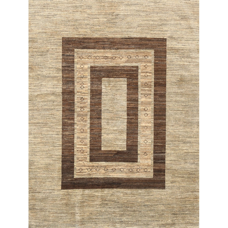 Tapis contemporain brun / gris, Rectangle 5 pi x 7 pi