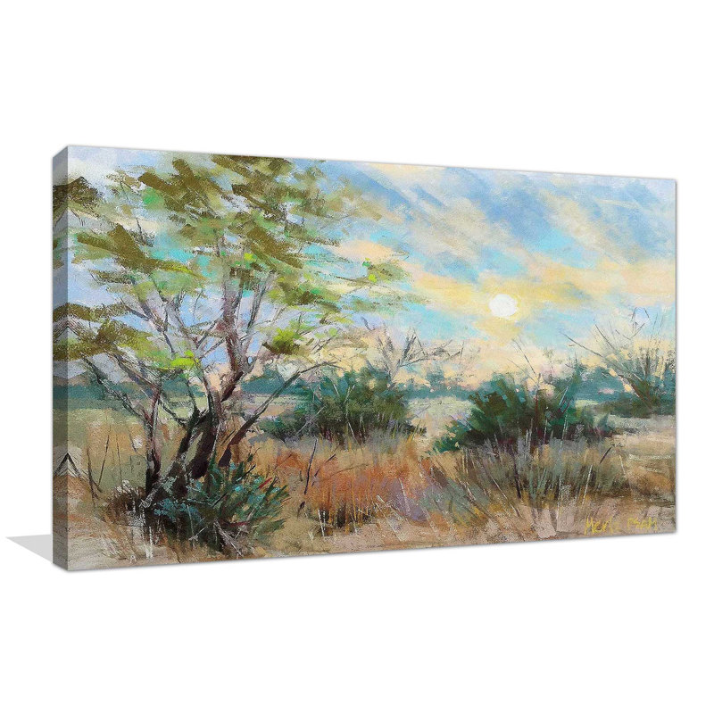 Texas Sunrise par - Peinture, Toile tendue, H 24 po x l 40 po x P 1,5 po