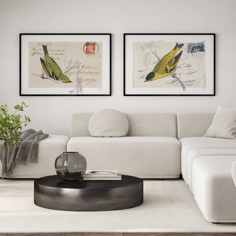 Courrier avec ailes, ensemble de 2 impressions, 30 po x 20 po, Impression encadrée, Érable