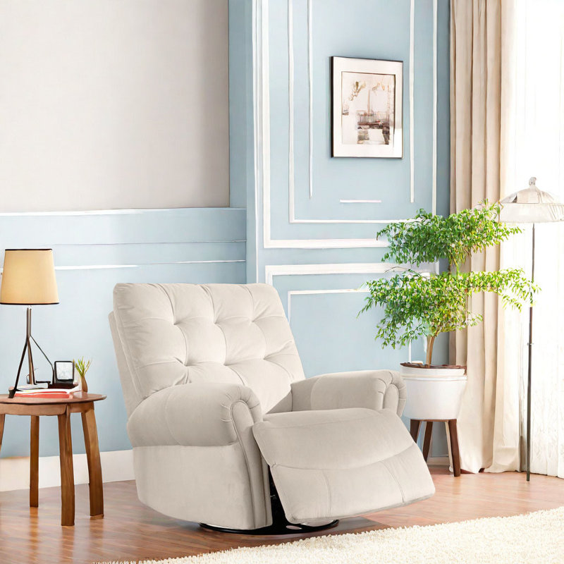 Fauteuil inclinable pivotant Artana, Crème