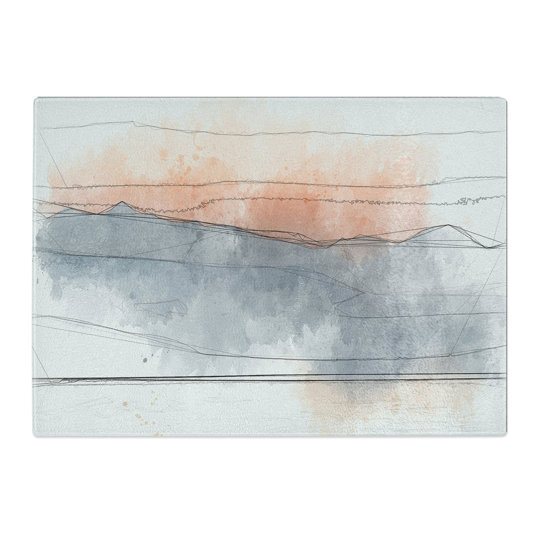 Tempered Glass Orange Sunset in Greece Chopping Board