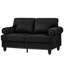 Fauteuil American Classic 59,5 pouces en cuir de vachette noir, accoudoirs ronds cloutés, structure en bois massif, coussin d'assise en mousse haute densité, housse amovible, rangement intégré sous l'accoudoir et ressorts en contreplaqué