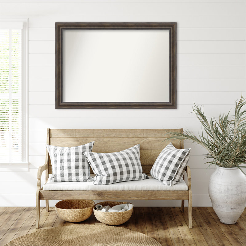 Miroir mural en bois massif Bostynn, Rectangle, H 35,5 po x l 49,5 po