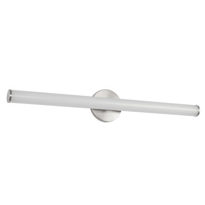 Vire 30-in Brushed Nickel dimmable LED Wall/Vanity Light with Ribbed Opal Diffuser