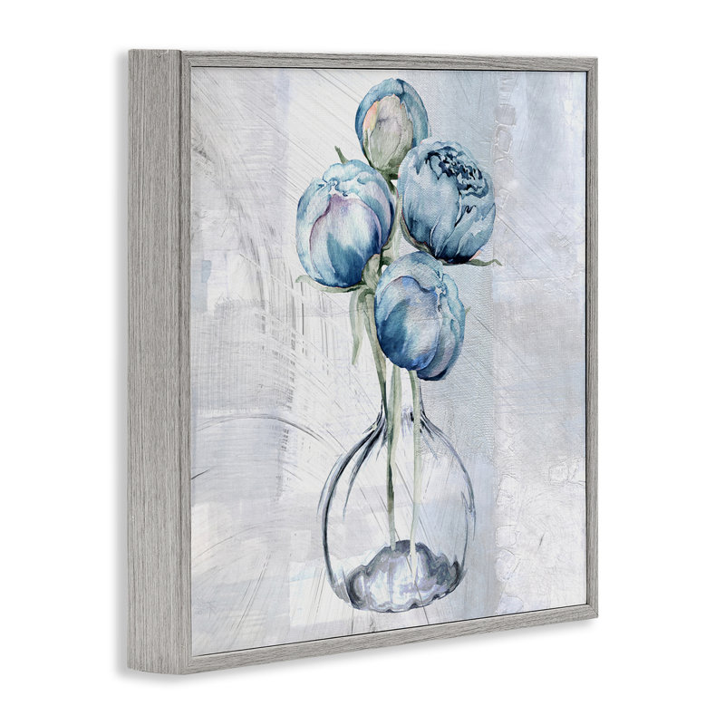 Vase encadré Tale Of Blue, par Sophie 6, Estampe numérique Farmhouse, H 17 po x l 17 po