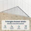  2 In 1 Triangle Shower Drain Silver Stainless Steel 304 Modern Corner