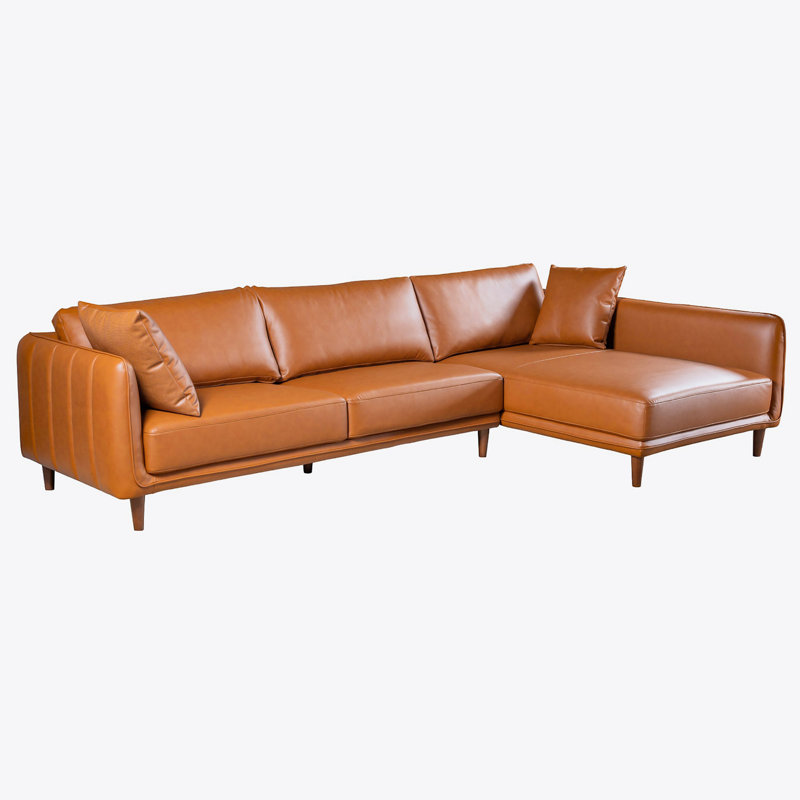 Canapé modulaire - Cuir végétalien cognac, Face à la droite