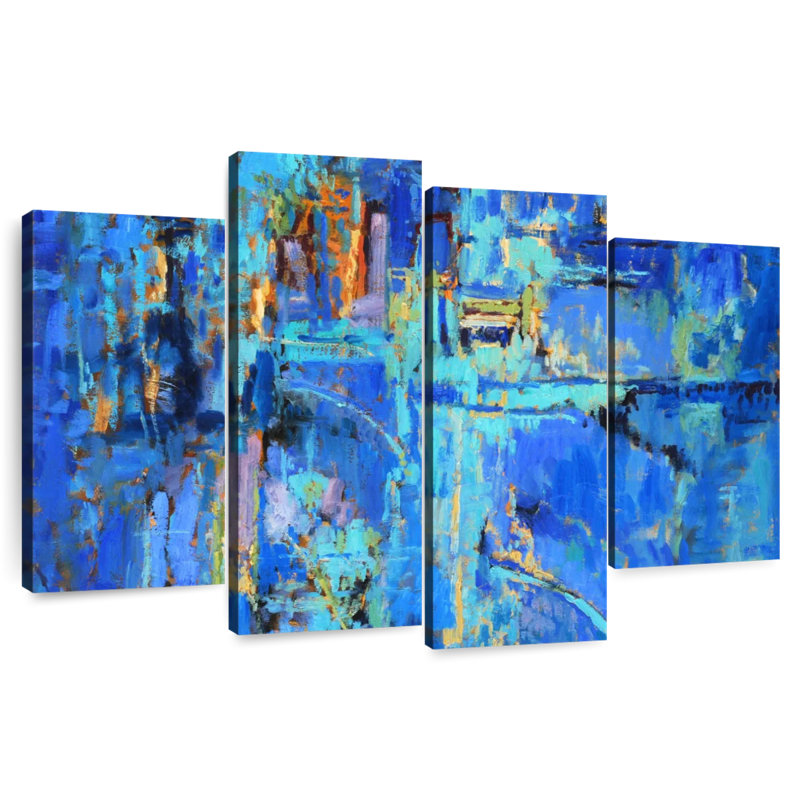 Avery Royal Blue Abstract, 22" H x 36" W