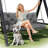 Porch Swing Cushions 60 Inch Waterproof & Fade Resistant Thicken 5" Outdoor Swing Cushions 3 Seater Replacement With Backrest & Ties Patio Swing Cushions For Outdoor Furniture (Dark Gray)-572140513-572140532