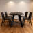 70.86" Dining Table for 6-8 People, Wood Kitchen Table, Rustic Dinner Room Table with Sturdy Tapered Legs, Home Furniture Kitchen Table for Kitchen, Living Room (Black)-1350249806