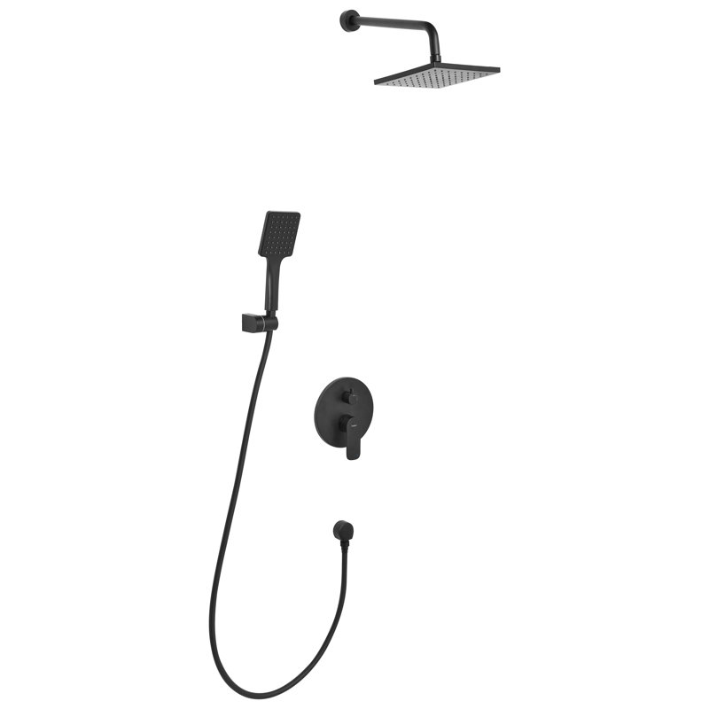 Concealed Shower Set with Rainshower GUARATUBA Black, Matte Black