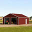 Remises de garage en acier durable, grange en métal spacieuse avec deux portes pour le rangement à la maison