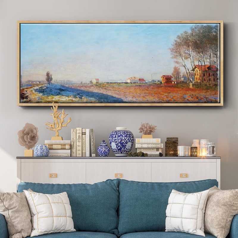 «The Plain of Colombes, White Frost» - toile encadrée, H 20 po x l 50 po