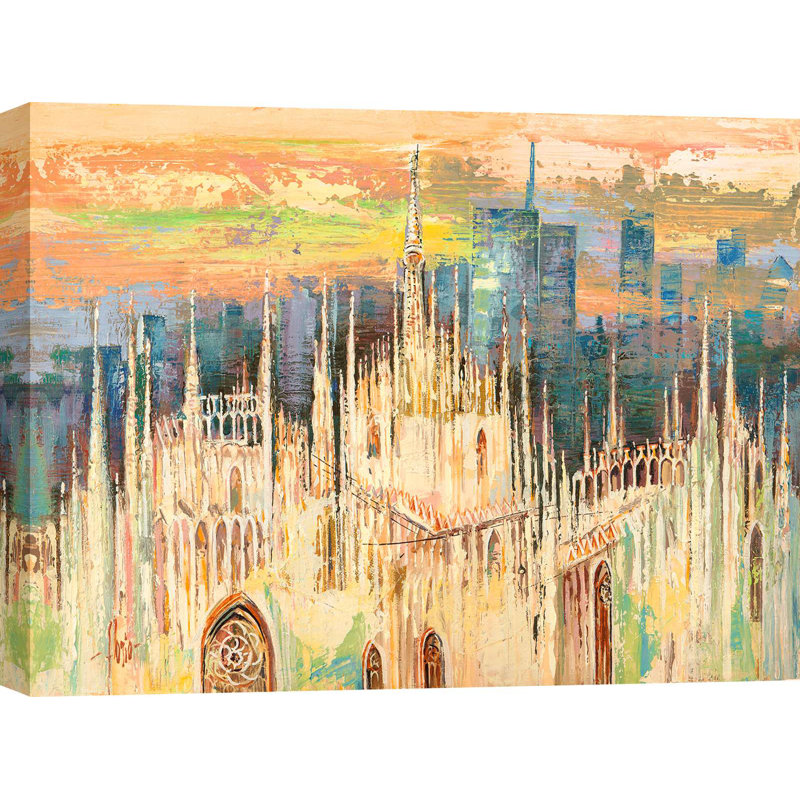 Glimpse Of Milan At Sunset by Luigi Florio - Wrapped Canvas Print, 70cm H x 100cm W x 4cm D
