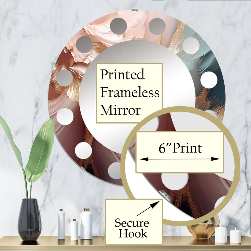 Fassi - Miroir mural moderne rond, 32 po x 32 po