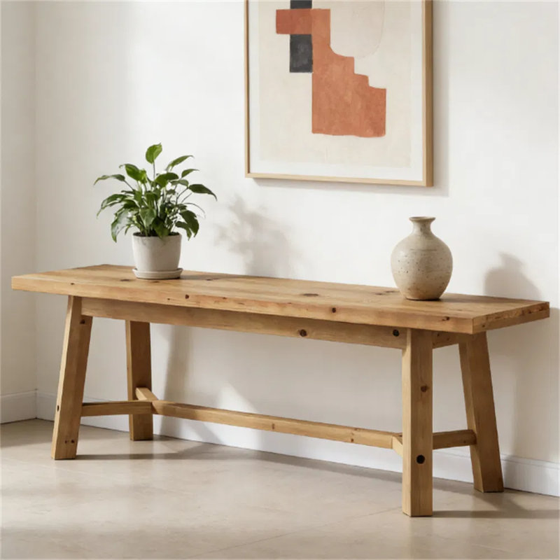 Banc de salle à manger rustique en bois massif de 140 cm (55 po), banc d'entrée de style campagnard, capacité de charge de 180 kg (400 lb) pour salle à manger, couloir, chambre