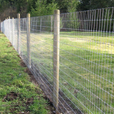 60"W×164Ft 13 Gauge Galvanized Farm Fence, Anti-Loose Weave & Gradient Mesh, Heavy Zinc Coated Livestock Wire Fence For Cattle Deer Goat Hog Yard Protection