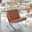 Méridienne pliante en cuir véritable de 29,3 po de largeur, fauteuil d'appoint moderne avec structure en acier inoxydable-129388501