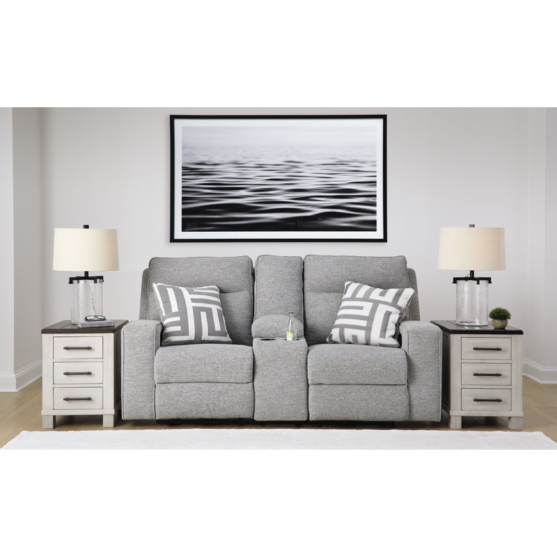 Kerle Upholstered 78'' Power Reclining Loveseat