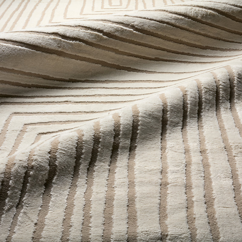 Tapis rayé ivoire / beige Quillan, Tapis de couloir 2 pi 5 po x 10 pi