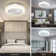 20 In. Indoor Caged Enclosed Ceiling Fan With Led Light Modern Low Profile Ceiling Fan With Remote And App Control