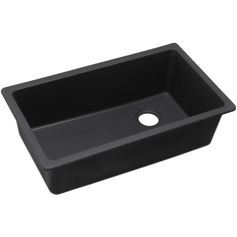 Quartz Classic 33" L x 17.25" W Undermount Kitchen Sink, Black