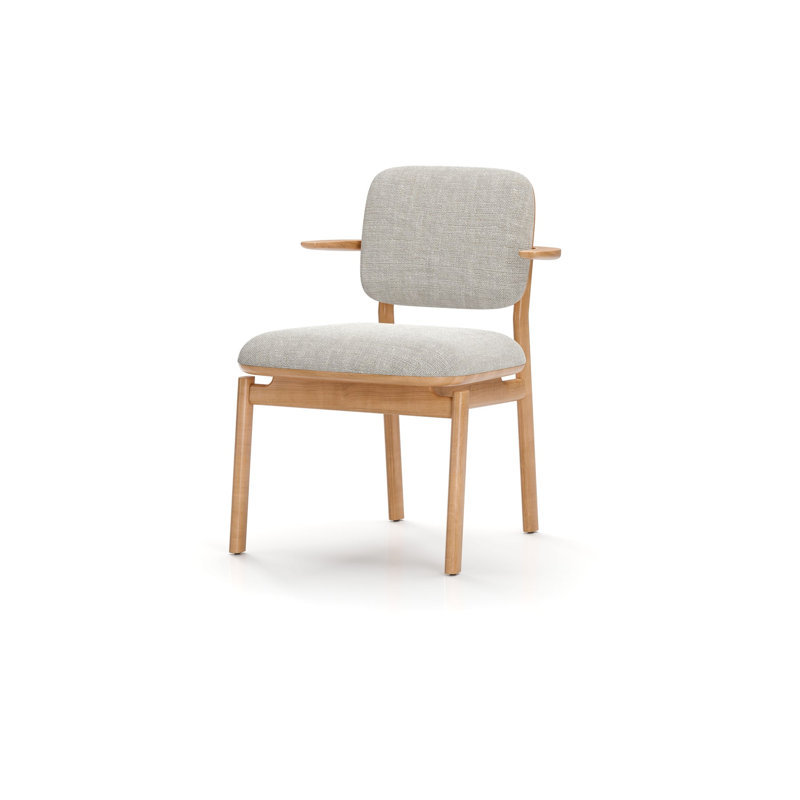 Marea Upholstered Dining Chair, Natural Oak, L493 Sanfor Natural 0023