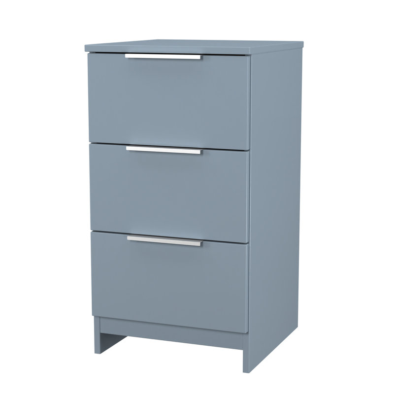 Plymouth 37cm W Manufactured Wood Bedside Table, Blue