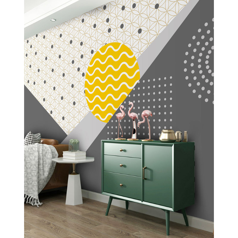 Geometric Shapes Wall Mural, 75" W x 112" L