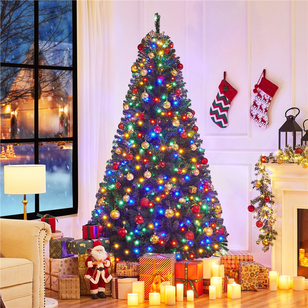 The Holiday Aisle® Jaidalynn Easy Set Up Lighted Artificial Spruce Christmas Tree Stand 3665