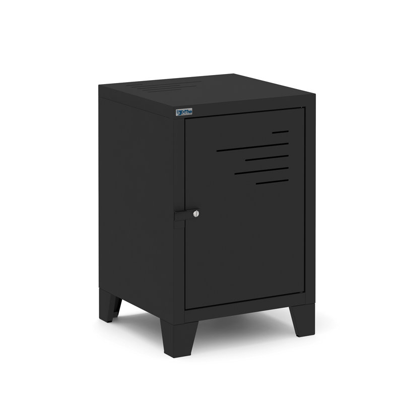 Table de chevet en acier, Noir
