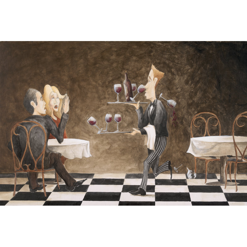 The Wine Server - Wrapped Canvas Painting, 30cm H x 46cm W x 3.8cm D