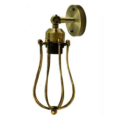 Bomar Adjustable Arm Sconce with Cage Shade – Vintage Traditional Wall Light for Living Rooms, Bedrooms, and Hallways.