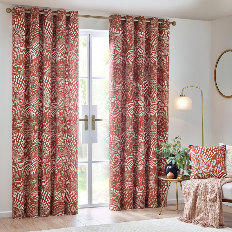Burla Room Darkening Curtain Pair, 117 W x 183 D cm, Red