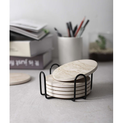 Ensemble de sous-verres avec support