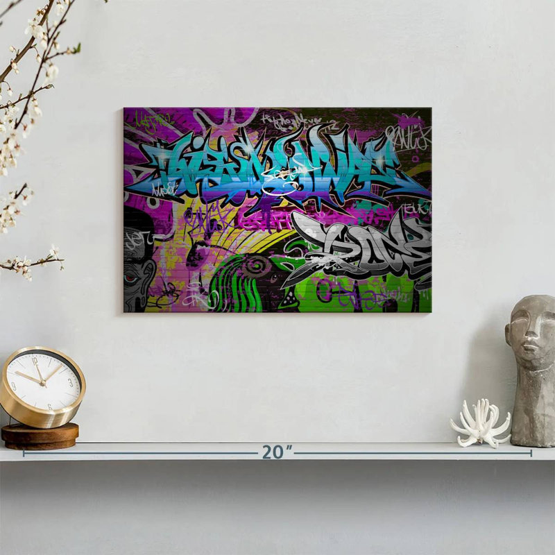 Underground Graffiti On Canvas Print, 8" H x 12" W x 1" D