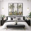 «Soft Neutral Tropical Palms and Botanical Greenery», reproduction d'art sur toile encadrée 3 pièces.-603496775-603496773