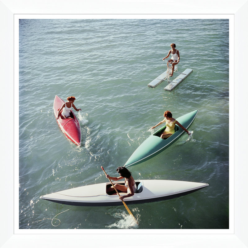 Lake Tahoe Trip Print by Slim Aarons, 36" H x 36" W x 1.5" D, White Single Picture Framed